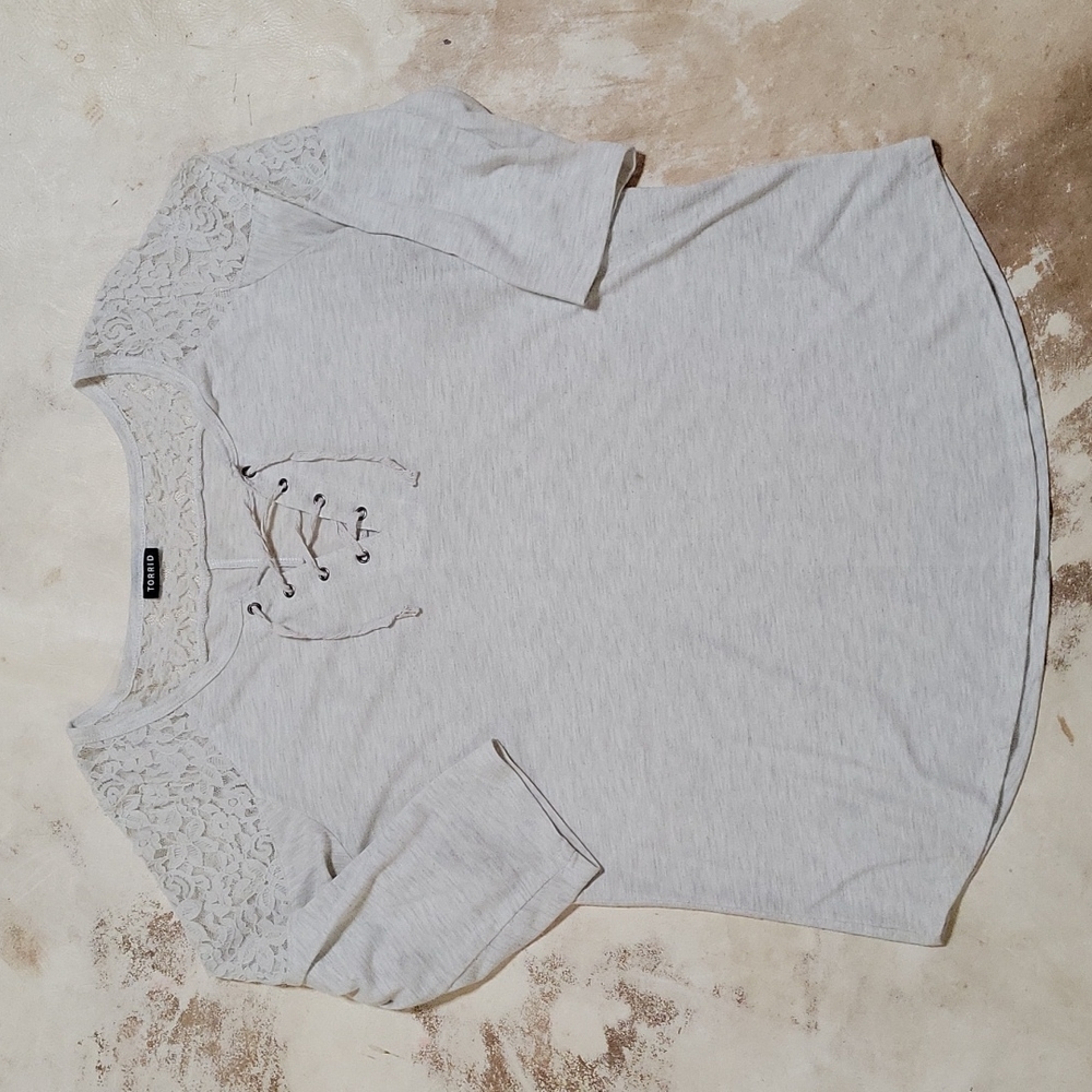 Torrid Lace Shoulder Top